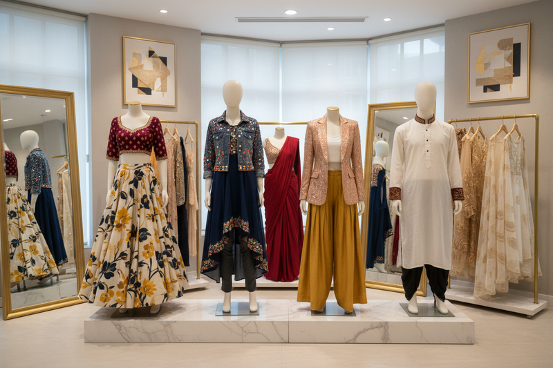 make it a fusion of indian and western wear